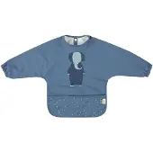 Trixie Afwasbare slab met mouwen - Mrs. Elephant - Slab voor kinderen - 100% Recycled Polyester - Eenvoudig schoon - Blauw