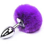 Afterdark Butt Plug with Pompon Purple Size S