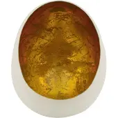 Naturel Collections Theelichthouder eivorm H20cm goud/wit goud Metaal
