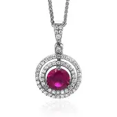 Orphelia Silver 925 Zh-7049 Pendant With Chain Zirconium ;Red Cz
