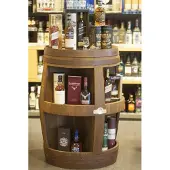Barrelatelier Wijnvat Display 300l. "Cabinet", 8 schappen, geborsteld, geschuurd, geolied.