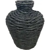 Cozy ibiza Vaas nature rond zwart 27 cm