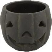 Maison de france - planter pumpkin cement ø12x9.5cm - black - 12x95x