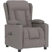 vidaXL Fauteuil verstelbaar elektrisch stof taupe