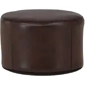 Venture Home Eastport poef, hocker Ø41cm PU kunstleer bruin.