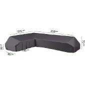 AeroCover Loungesethoes Anthracite Platform Left (350 x 275 x 90 x H30/45/70 cm)