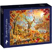 Blue Bird Animals In the Fall Puzzel 1000 Stukjes