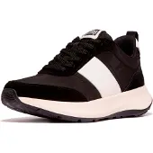 FitFlop F-Mode Flow Sneaker - Nylon & Suede Mix ZWART - Maat 36