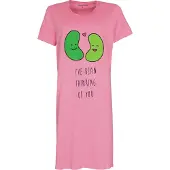 Temptation Dames Nachthemd - Satijnen Biesje - Bigshirt - Roze - Maat L