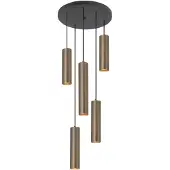 Highlight Hanglamp Perugia 5 lichts Ø 35 cm brons zwart