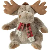 J-Line Reindeer+scarf plush polyester brown large