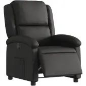 vidaXL Fauteuil elektrisch verstelbaar echt leer zwart
