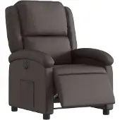 vidaXL Fauteuil verstelbaar elektrisch echt leer donkerbruin
