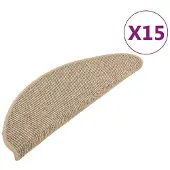 vidaXL Trapmatten 15 st 65x21x4 cm Donkerbeige Halfrond Groot