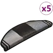 vidaXL Trapmatten zelfklevend 5 st 65x21x4 cm zwart en grijs