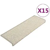 vidaXL Trapmatten 15 st 65x21x4 cm zilver met rechthoekige rand