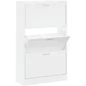 vidaXL Schoenenkast 63x24x103 cm bewerkt hout hoogglans wit