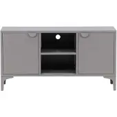 Ebuy24 Piring TV-meubel 2 deuren 1 plank lichtgrijs.