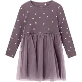 Name It Mini Jurk 'NMFNadja' pasteelgeel / braam