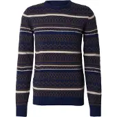 Blend Trui navy / olijfgroen / wolwit