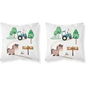 Mayamoo Detexpol Katoenen Kussensloop 40x40 cm - Traktor & Dieren