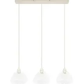 Light & Living Hanglamp 3L 94x26x19 cm BISHO glas helder+crème