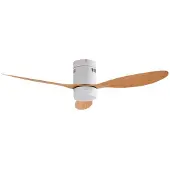 LUCANDE Kayu LED plafondventilator wit/hout - , Kayu, Hout, Woonkamer, Kunststof, Modern