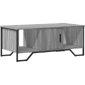 vidaXL Salontafel 100x51x40 cm bewerkt hout grijs sonoma