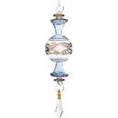 Goodwill Kerstbal Druppel Mond geblazen Glas-Blauw D 8 cm Hoog 15 cm