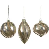 Goodwill - Kerstbal - Crème - L8 x H8 cm - 3 stuks