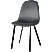 Lizzely Garden & Living Eetkamerstoel Simpy grijs velvet eetstoel