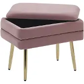 Beliani ODESSA - Hocker - Roze - Fluweel