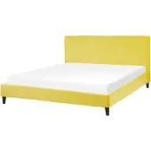 Beliani FITOU - Bekleding bed - Geel - 160 x 200 cm - Fluweel