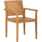 Beliani BARATTI - Tuinstoelen set van 4 - Lichtbruin - Acaciahout