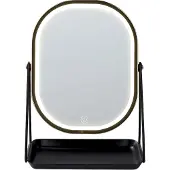 Beliani Make-up spiegels, Wastafelspiegel goud met LED verlichting 20 x 22 cm DORDOGNE (13 x 24 x 32 cm)