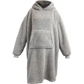 Unique living hoodie teddy chateau grey -70x110cm