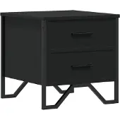 vidaXL Nachtkastje 40x41x40 cm bewerkt hout zwart