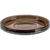COSY&TRENDY Cosy & Trendy Espresso Schotel Quintana Amber – Ø 12 cm – Bevat 1 espresso schotel – Amberkleurig aardewerk met unieke textuur – Vaatwasser- en Magnetronbestendig