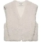 Catwalk junkie Dames Blazers Teddy Body Warmer - Wit - Maat 42