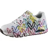 SKECHERS Sneakers laag 'UNO-SPREAD THE LOVE' turquoise / pink / zwart / wit