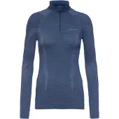 Falke Wool-Tech Zip Neck sneldrogend wol functioneel functioneel shirt met lange mouwen dames blauw - maat XS