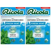 Ricola 2x Fresh Mint Suikervrij Doosje 50 gr