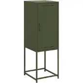 vidaXL Hoge kast, olijgroen, 36x39x107 cm, staal