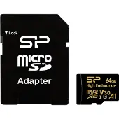 Silicon Power SILICIUM POWER MICROSDXC HOGE DUURZAAMHEID 64GB V30 + ADAPTER