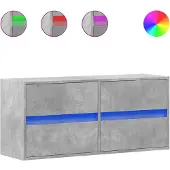 vidaXL TV-wandmeubel met LED-verlichting, betonkleur, 100x31x45 cm