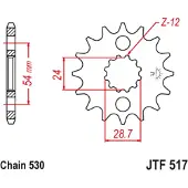 JT Sprockets Stalen geluidsvrij voortandwiel - 530