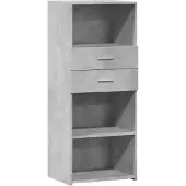 vidaXL Hoge kast 50x42,5x124 cm bewerkt hout betongrijs