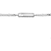Trendjuwelier huiscollectie Graveerarmband Zilver Hart Figaro Plaat 5,0 mm 13 - 15 cm