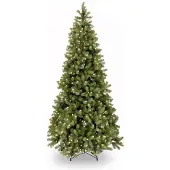 National Tree Company Poly Bayberry Slim Hinged verlichte kunstkerstboom - 243 cm - Groen - Ø114 cm - 1436 tips - 550 ledlampjes (warm wit) - Metalen voet