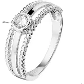 Trendjuwelier huiscollectie Ring Zirkonia Zilver Gerhodineerd